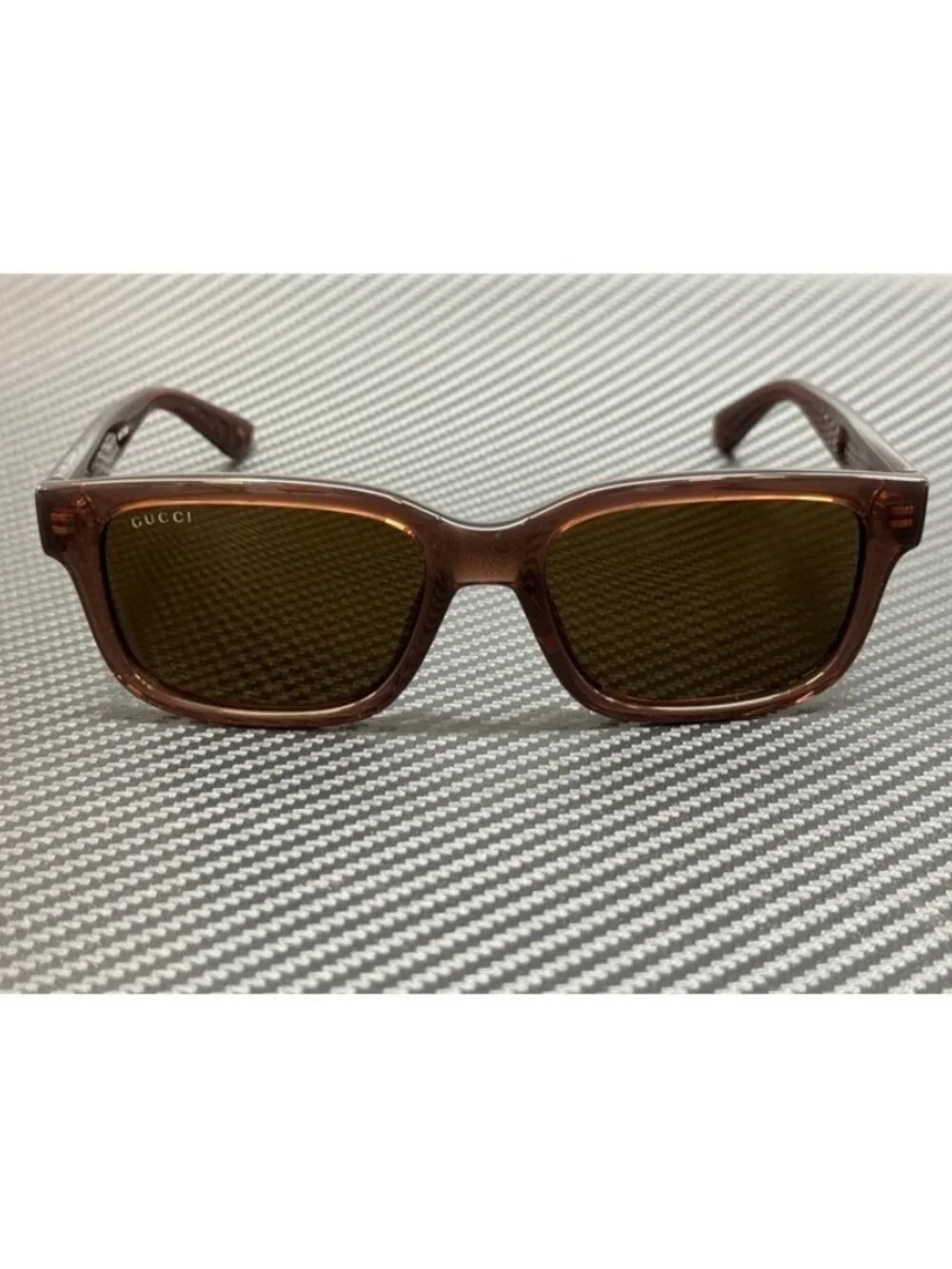 New Gucci Men Brown Transparent Sunglasses 56-18-145